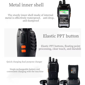 Baofeng BF-888S Walkie Talkie Set, 2 Stück, UHF 5W, 400-470 MHz, für Jagd und Hotel