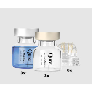 Qure Skincare Micro-Infusion 3-Monats-Nachfüllkit – 6x Disposable Heads & Seren