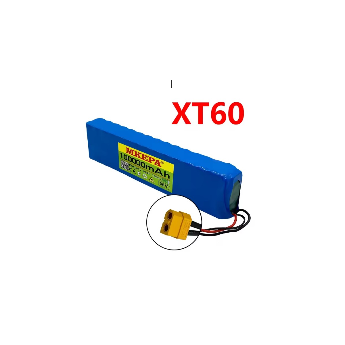 XT60 14AWG Entladungskabel Für E-Bike Akku – 50 Cm, 55 A, Mit 50 A Flachsicherung, Silikonbeschichtet, Hitzebeständig