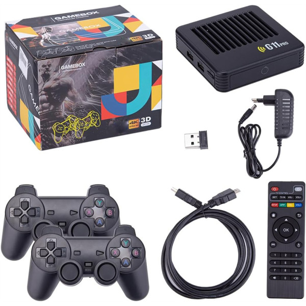 G11 Pro Game Box 4K HD TV Stick – Retro-Konsole mit 60.000 Spielen & 2 Controllern