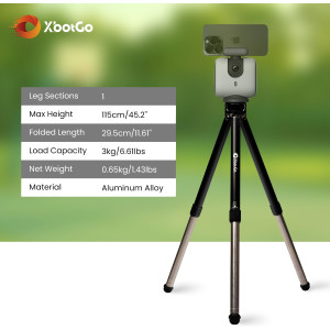 XbotGo Update T1 Stativ | 115 cm Höhe | Leichtes Aluminium | Schnellwechselplatte