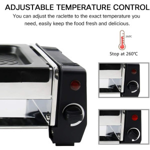 KZAI Mini Raclette Grill für 1-2 Personen, 500W, Antihaftplatte, 2 Pfännchen, 2 Holzspatel