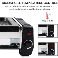 KZAI Mini Raclette Grill für 1-2 Personen, 500W, Antihaftplatte, 2 Pfännchen, 2 Holzspatel