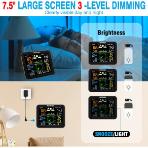 Sainlogic Wetterstation FT0835 Funk mit Regenmesser, Windmesser & WLAN-Anbindung