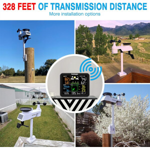 Sainlogic Wetterstation FT0835 Funk mit Regenmesser, Windmesser & WLAN-Anbindung