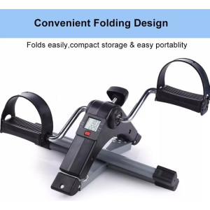 Tragbarer Heimtrainer für Beine & Arme – Pedalfahrrad mit LCD & Widerstand