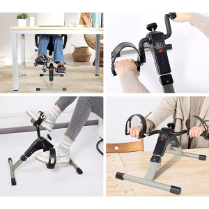 Tragbarer Heimtrainer für Beine & Arme – Pedalfahrrad mit LCD & Widerstand