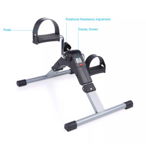 Tragbarer Heimtrainer für Beine & Arme – Pedalfahrrad mit LCD & Widerstand