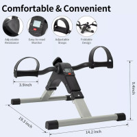 Tragbarer Heimtrainer für Beine & Arme – Pedalfahrrad mit LCD & Widerstand