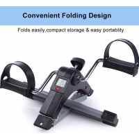 Tragbarer Heimtrainer für Beine & Arme – Pedalfahrrad mit LCD & Widerstand