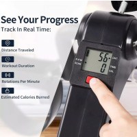 Tragbarer Heimtrainer für Beine & Arme – Pedalfahrrad mit LCD & Widerstand