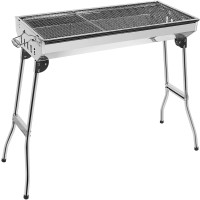 GRANDMA SHARK Tragbarer Klappbarer Holzkohlegrill aus Edelstahl für Garten Camping Party
