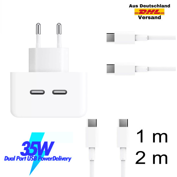 35W Dual USB-C Power Adapter für
