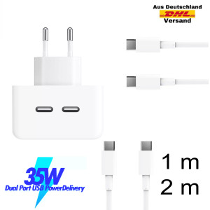 35W Dual USB-C Power Adapter für