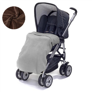 Your Baby Kinderwagendecke Kuschelweich Dunkelbraun – Fleece, 100x70 cm, mit Bändern