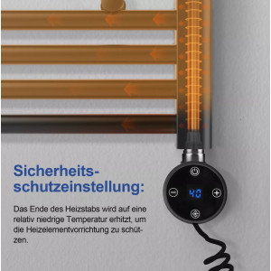 Elektro Heizstab 900W Badheizkörper Heizpatrone LCD Timer 30-70°C IP44 82cm