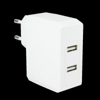 LogiLink USB Steckdosenadapter 2x USB 17W Schnellladegerät Weiß