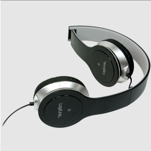 LogiLink® Stereo High Quality Headset, 3,5 mm, Schwarz, Integriertes Mikrofon