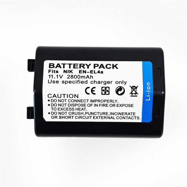 Akku kompatibel mit Nikon EN-EL4 EN-EL4a D2H D2Hs D2X D3 D3S D3X F6 MB-D10 – 2800mAh
