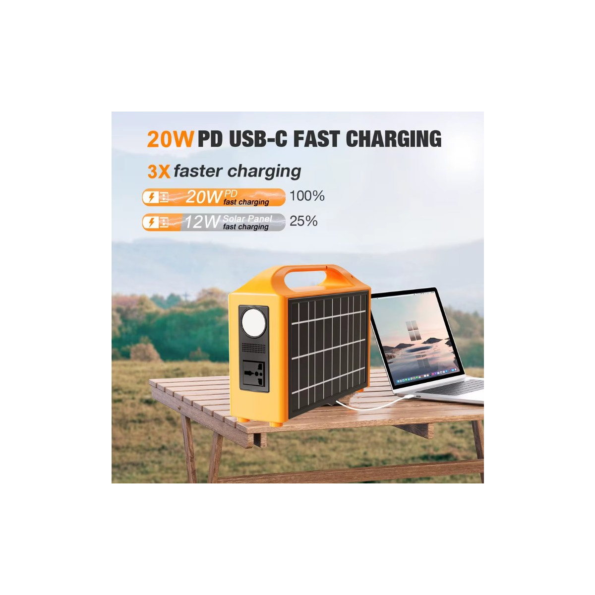 Tragbares Solarkraftwerk 100W 220V LiFePO4 Powerstation...