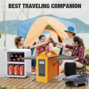 Tragbares Solarkraftwerk 100W 220V LiFePO4 Powerstation LED Camping Generator