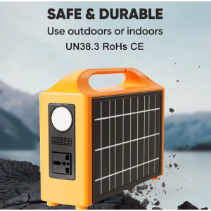 Tragbares Solarkraftwerk 100W 220V LiFePO4 Powerstation LED Camping Generator