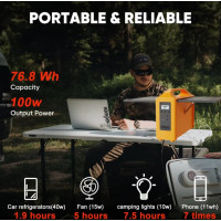 Tragbares Solarkraftwerk 100W 220V LiFePO4 Powerstation LED Camping Generator