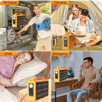Tragbares Solarkraftwerk 100W 220V LiFePO4 Powerstation LED Camping Generator