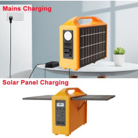 Tragbares Solarkraftwerk 100W 220V LiFePO4 Powerstation LED Camping Generator