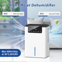 Flaystar Luftentfeuchter 2,2L Leise mit Schlafmodus, Ionisator & Abtaufunktion
