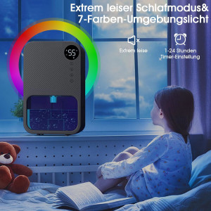Smart-Luftentfeuchter mit 3,8L Wassertank – Ultraleise, LED-Farblicht, Auto-Abschaltung