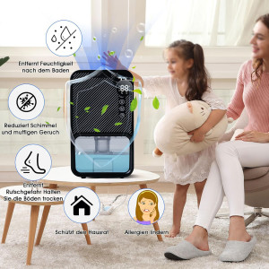 Smart-Luftentfeuchter mit 3,8L Wassertank – Ultraleise, LED-Farblicht, Auto-Abschaltung