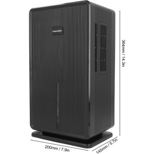 Luftentfeuchter 1L/Tag 3L Tank für Räume bis 70m², leise <40dB, mit Abtau- und Nachtlicht