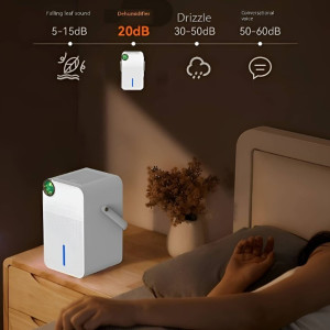 Mini Luftentfeuchter 30 m² Weiß für Schlafzimmer, leise & energieeffizient