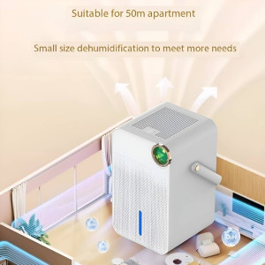Mini Luftentfeuchter 30 m² Weiß für Schlafzimmer, leise & energieeffizient