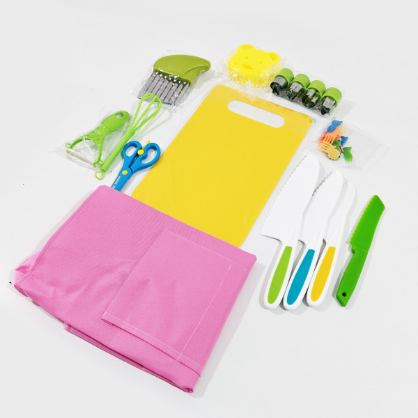 16-teiliges Kinder Küchen Set – Sicheres Schneiden für Kinder mit Zubehör