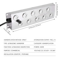 Ultraschall Nebler 10 Köpfe Edelstahl 7L/h 48V mit 5m 2-Pin M-Kabel für Hydrokultur
