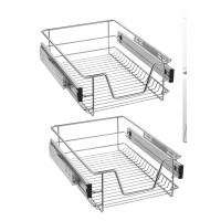2er Teleskopschublade Korbauszug HENGMEI für 40cm Küchenschrank Schubladen Set
