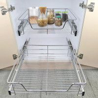 2er Teleskopschublade Korbauszug HENGMEI für 40cm Küchenschrank Schubladen Set