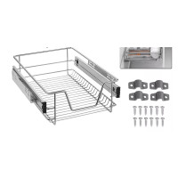 2er Teleskopschublade Korbauszug HENGMEI für 40cm Küchenschrank Schubladen Set