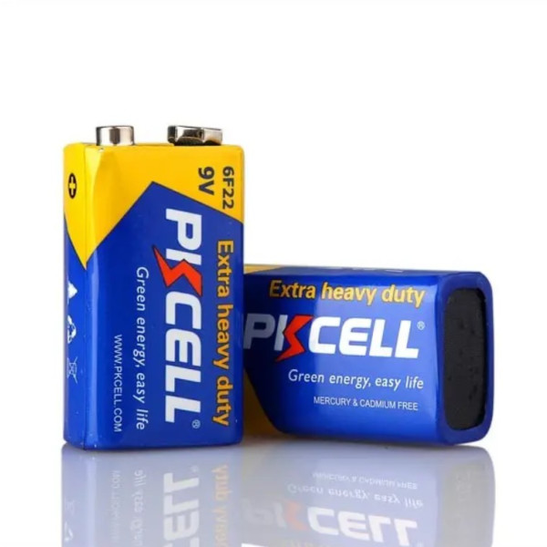 2x PKCELL 9V Batterien 6F22 Zink-Kohle 2er-Pack für Rauchmelder Radio Spielzeug
