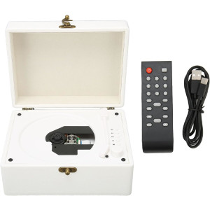 CD Player Bluetooth 5.0 USB tragbar mit Lautsprecher Fernbedienung Weiß Musikbox
