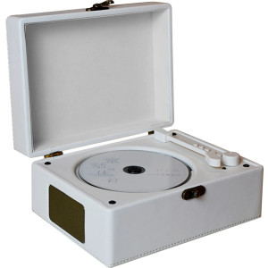 CD Player Bluetooth 5.0 USB tragbar mit Lautsprecher Fernbedienung Weiß Musikbox