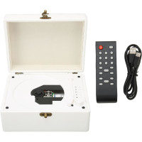CD Player Bluetooth 5.0 USB tragbar mit Lautsprecher Fernbedienung Weiß Musikbox