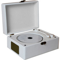 CD Player Bluetooth 5.0 USB tragbar mit Lautsprecher Fernbedienung Weiß Musikbox
