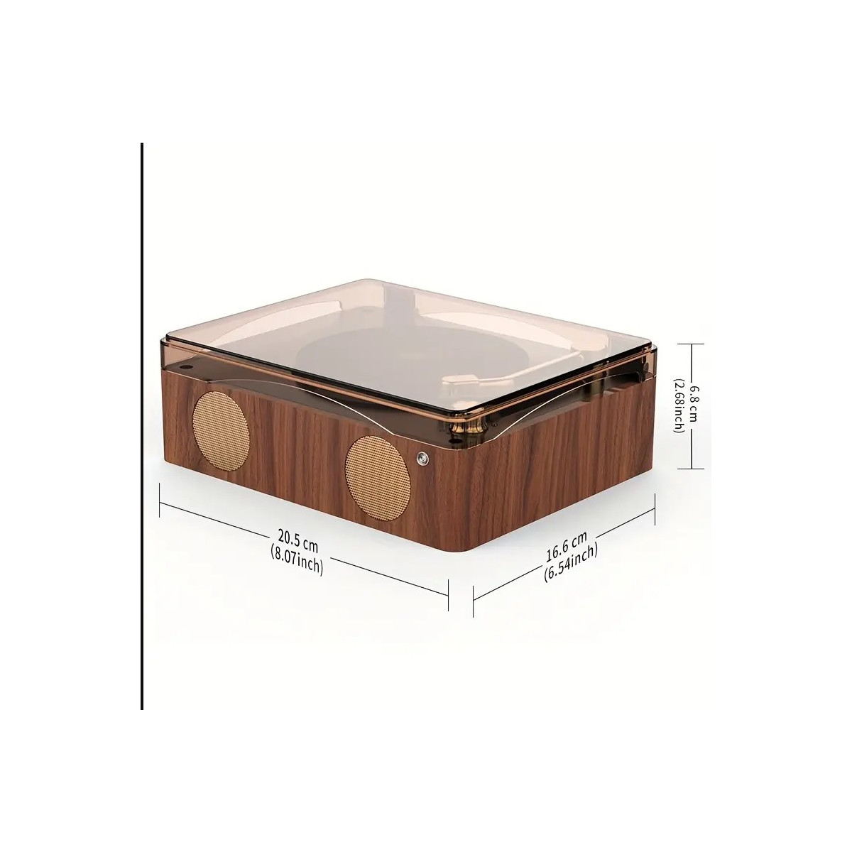 Retro CD Player Bluetooth USB Holzdesign Musiksystem mit...