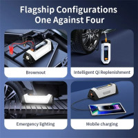 PS-219 Notstartgerät 6000mAh Powerbank Luftpumpe LED Auto Starthilfe Weiß