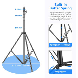 Neewer Lichtstativ 3m Federgepolstert Fotostativ für Softbox Blitz Ringlicht