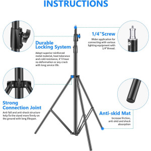Neewer Lichtstativ 3m Federgepolstert Fotostativ für Softbox Blitz Ringlicht