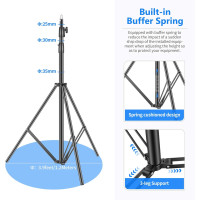 Neewer Lichtstativ 3m Federgepolstert Fotostativ für Softbox Blitz Ringlicht